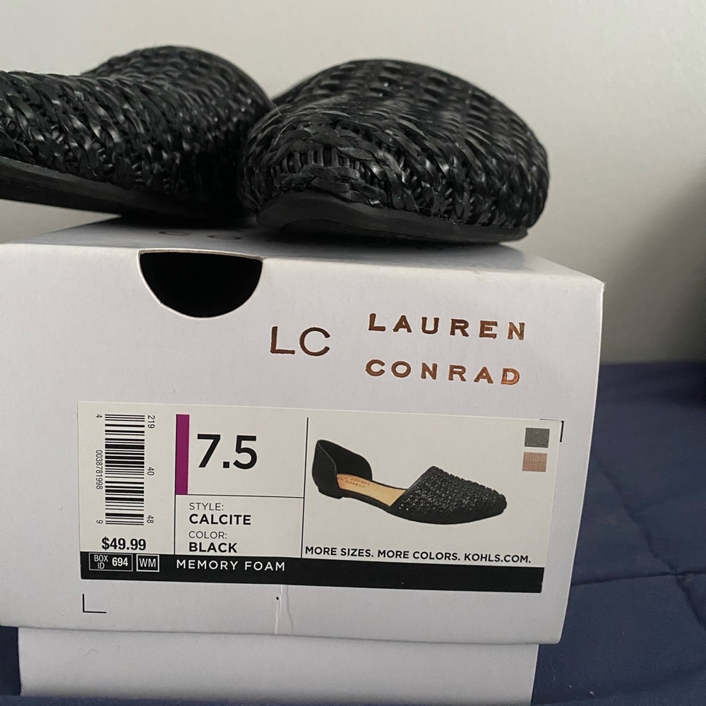 LC Lauren Conrad Black Woven Flats - Picture 6 of 6